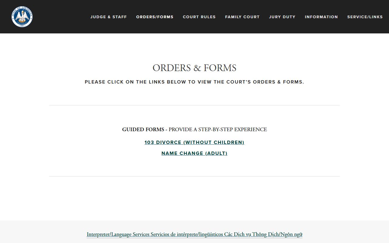 Jefferson Davis Parish Clerk of Court records orders and forms source