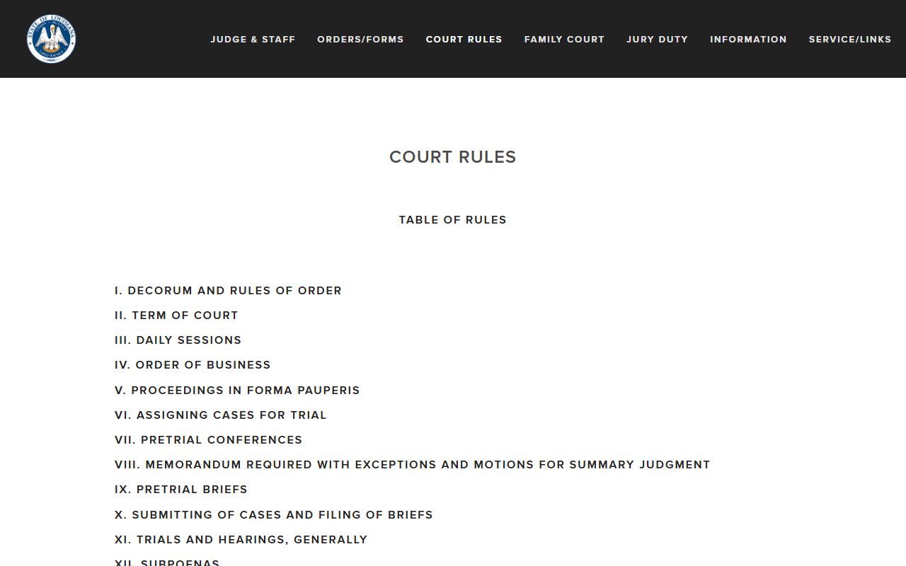 Jefferson Davis Parish Clerk of Court records under 31st JDC court rules