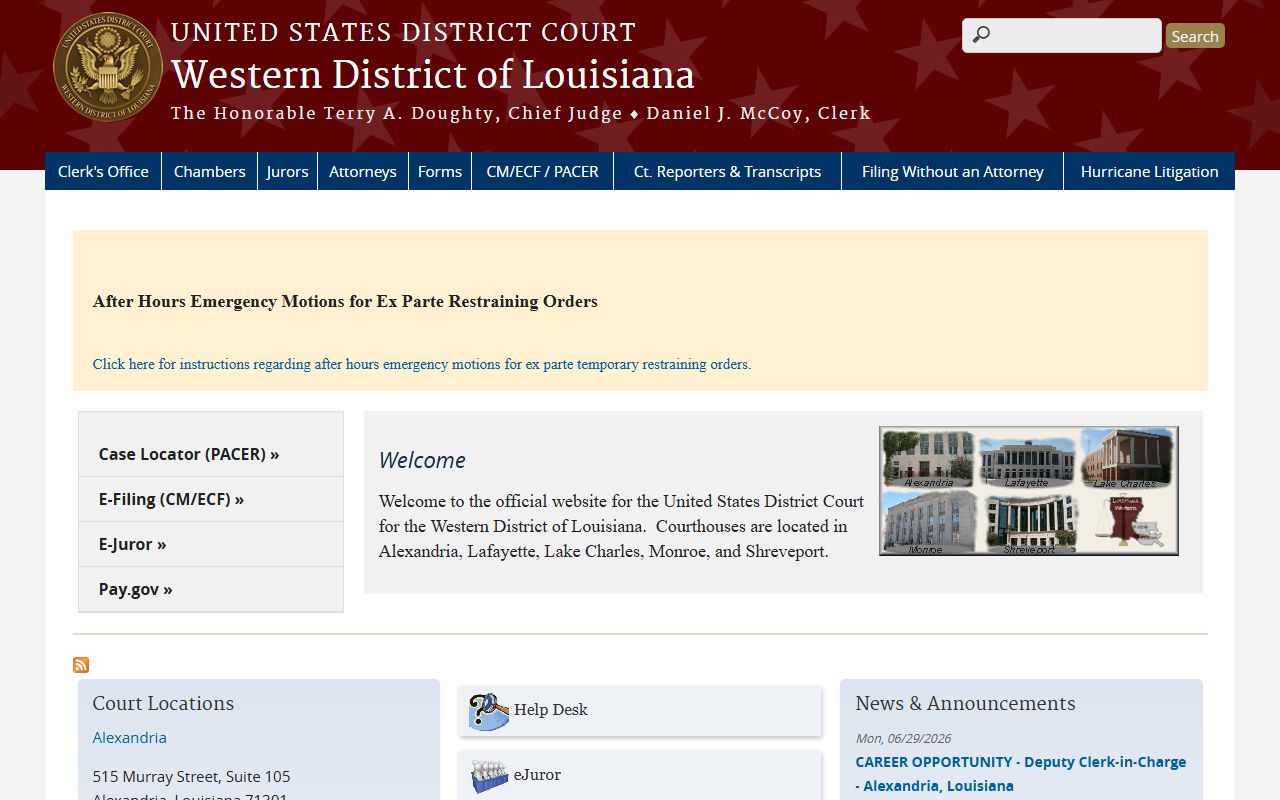 Jefferson Davis Parish arrest records and court charges Western District federal court source