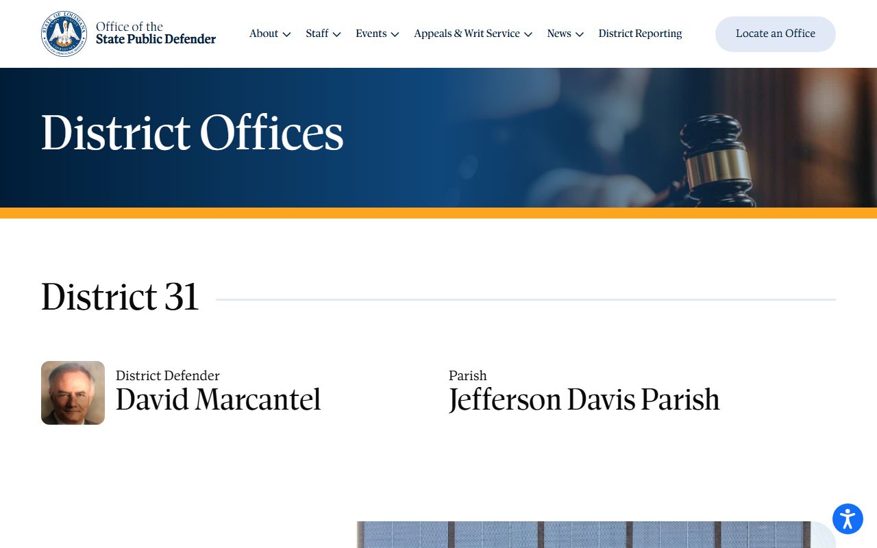 Jefferson Davis Parish court dockets public defender District 31 source