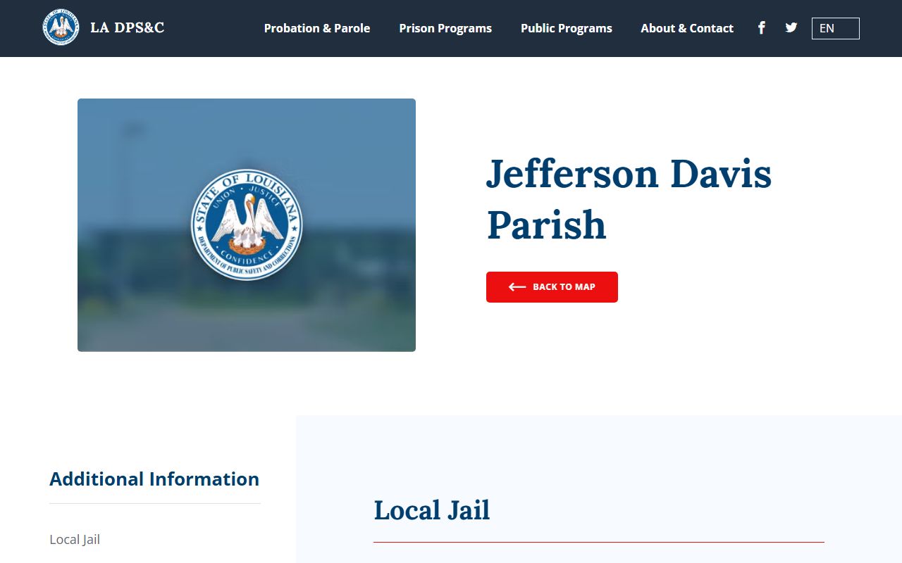 Jefferson Davis Parish court records DPSC local offices listing