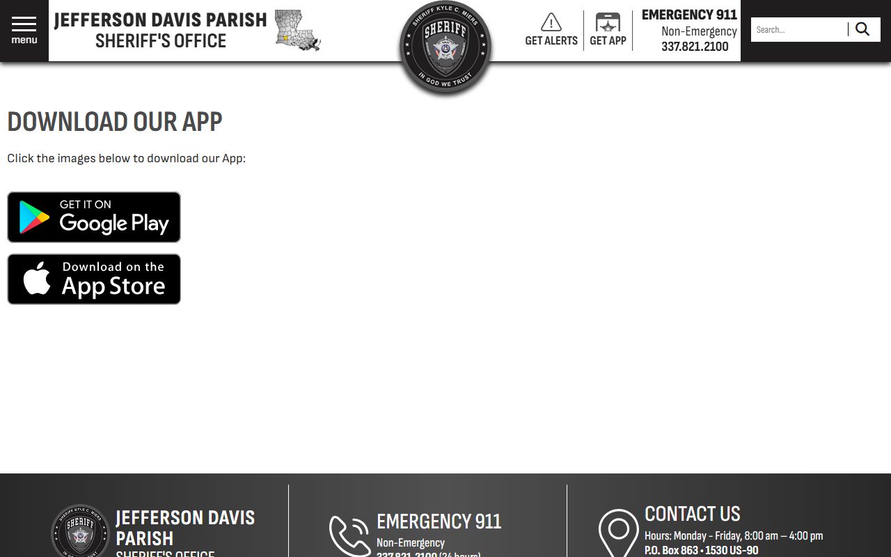 Jefferson Davis Parish District Court records sheriff app source