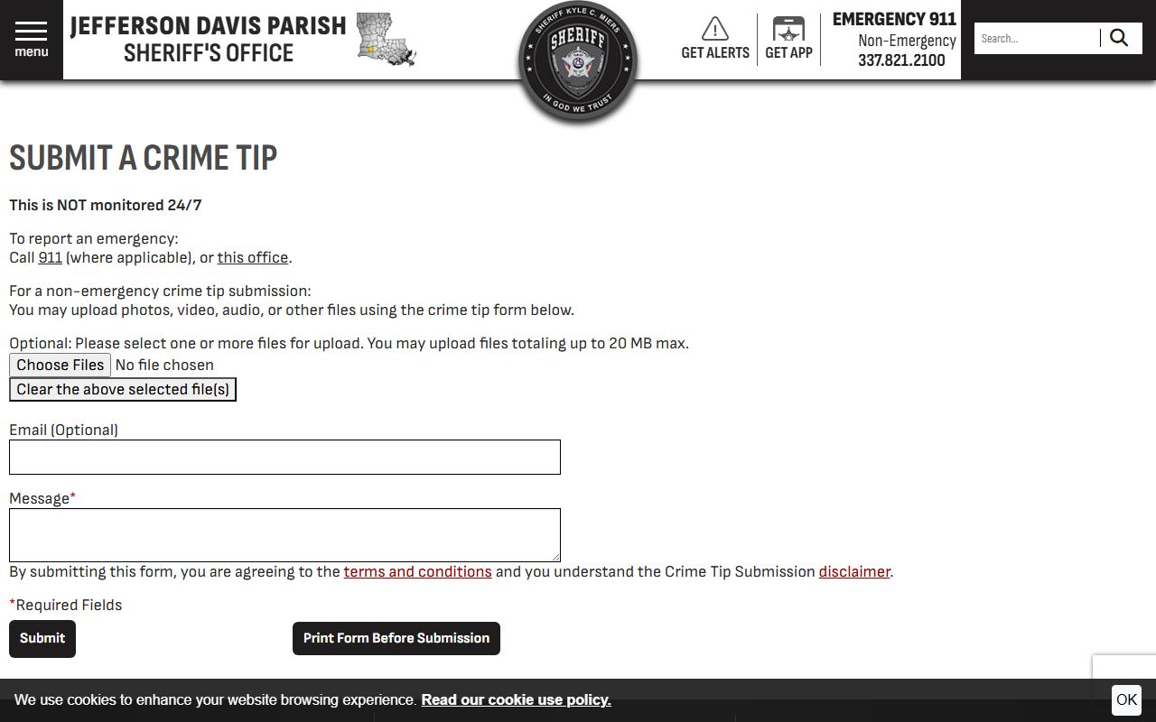 Jefferson Davis Parish District Court records sheriff crime tip source