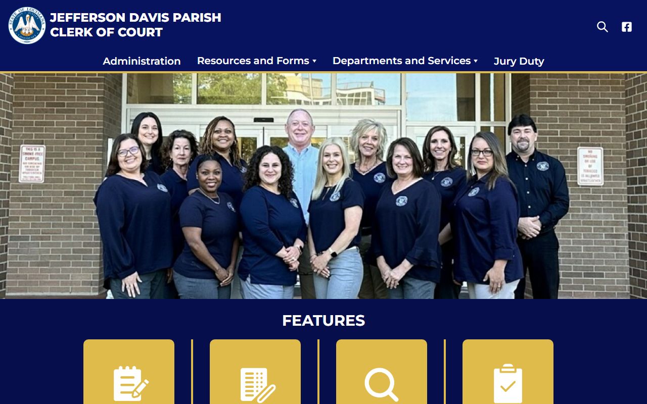 Jefferson Davis Parish Court records official Clerk of Court homepage