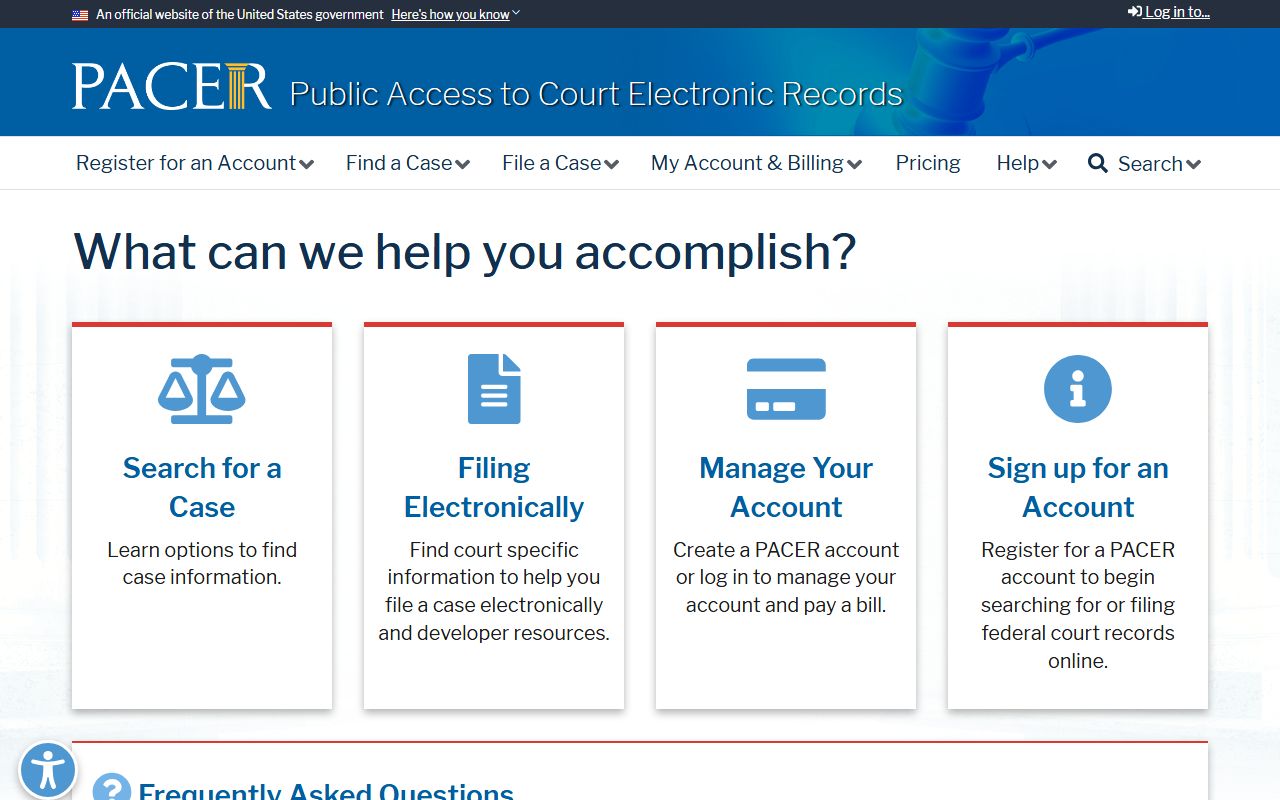 Jefferson Davis Parish inmate records PACER federal access