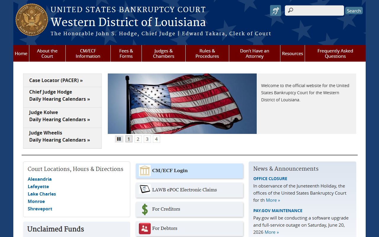 Jefferson Davis Parish inmate records U.S. Bankruptcy Court access