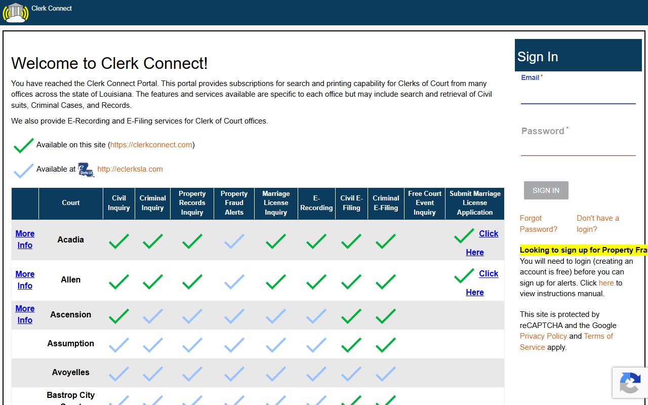 Jefferson Davis Parish warrant records ClerkConnect access example